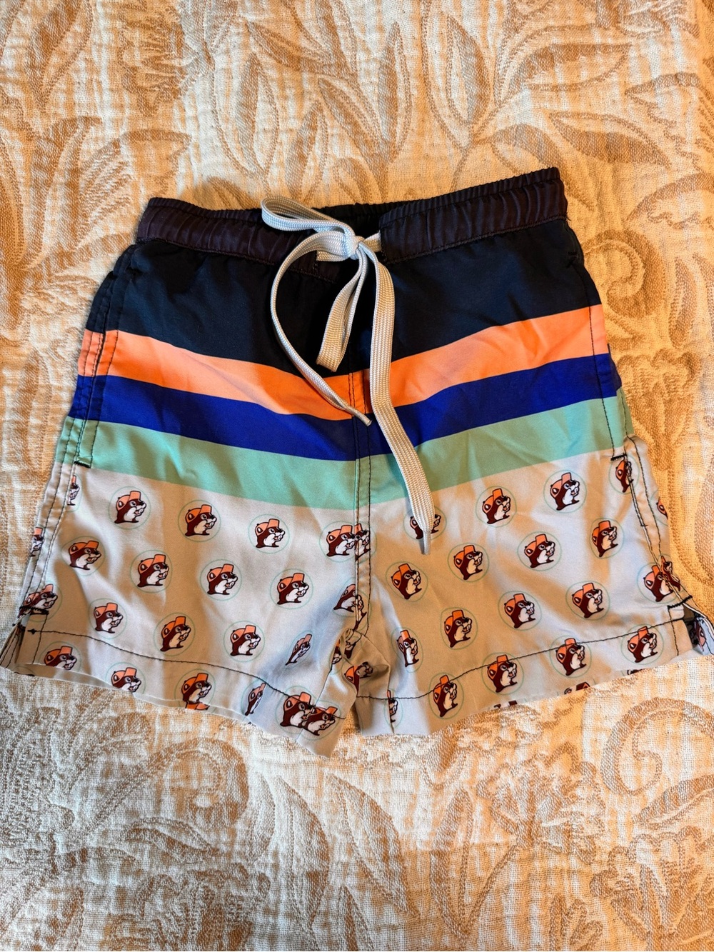 Buc-ee's Boys Swim Trunks | Size 4 | Lined Chipmunk Print